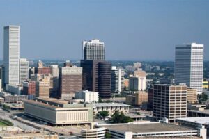 The skyline of the city of Tulsa