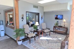 The interior lobby of the Guthrie American Eagle Tile Group location