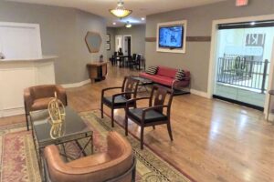 The inside lobby of Frisco Title Company